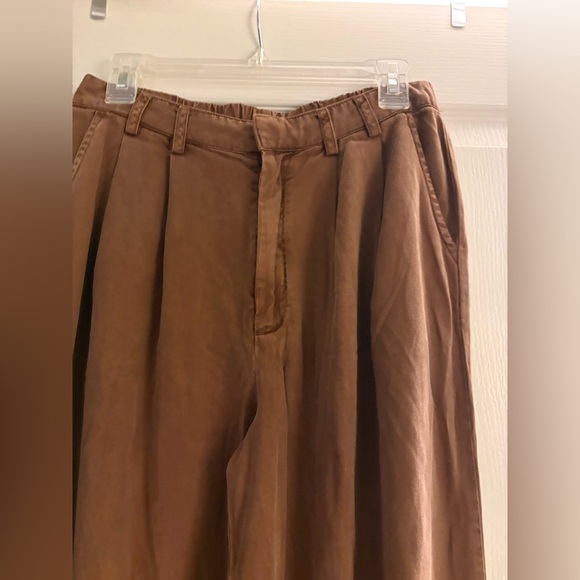 YFB Young Fabulous & Broke Brown Anthropologie Wide Leg Cropped Trousers Large - Picture 8 of 10